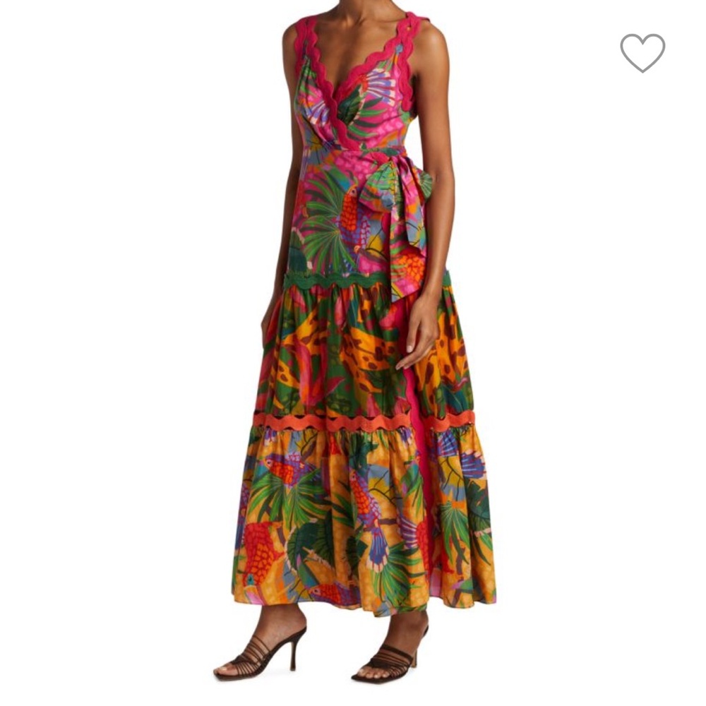 Farm Rio Painted Toucans Maxi Dress size L